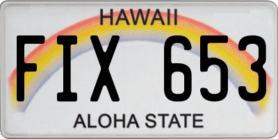 HI license plate FIX653