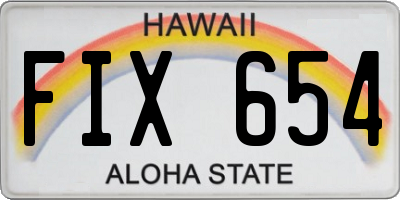 HI license plate FIX654