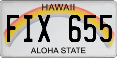 HI license plate FIX655