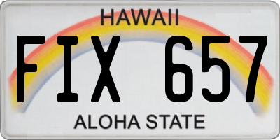 HI license plate FIX657