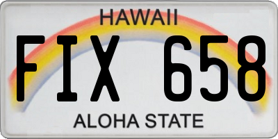 HI license plate FIX658