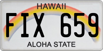HI license plate FIX659