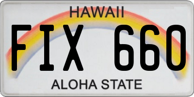 HI license plate FIX660