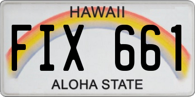 HI license plate FIX661