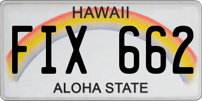 HI license plate FIX662