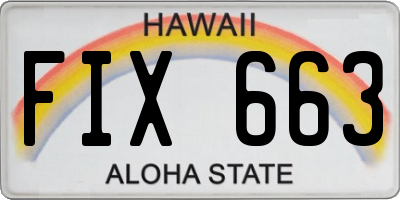 HI license plate FIX663