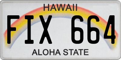 HI license plate FIX664