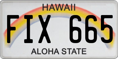 HI license plate FIX665