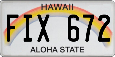 HI license plate FIX672