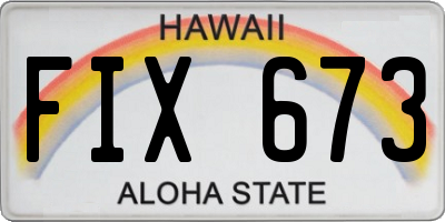 HI license plate FIX673