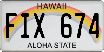 HI license plate FIX674