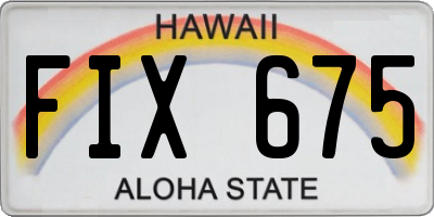 HI license plate FIX675