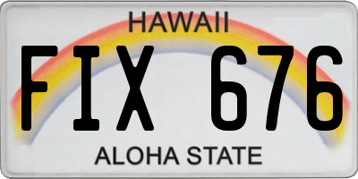 HI license plate FIX676