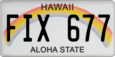 HI license plate FIX677