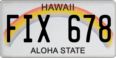 HI license plate FIX678