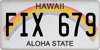 HI license plate FIX679