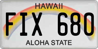 HI license plate FIX680