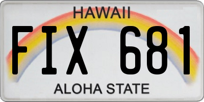 HI license plate FIX681