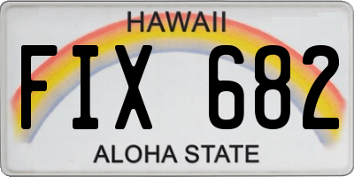 HI license plate FIX682