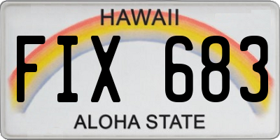 HI license plate FIX683