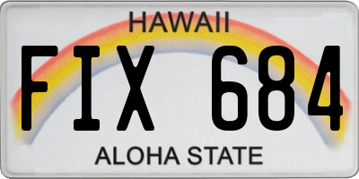 HI license plate FIX684