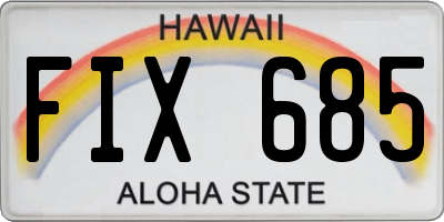 HI license plate FIX685