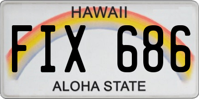 HI license plate FIX686