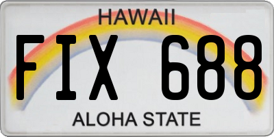 HI license plate FIX688