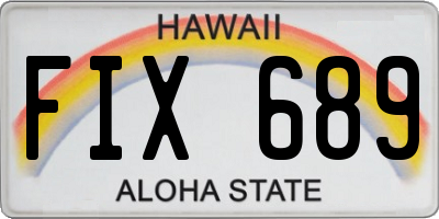 HI license plate FIX689