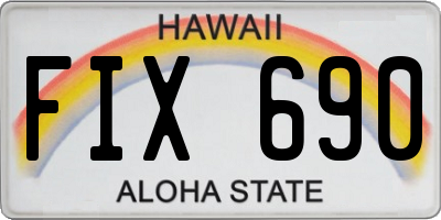 HI license plate FIX690