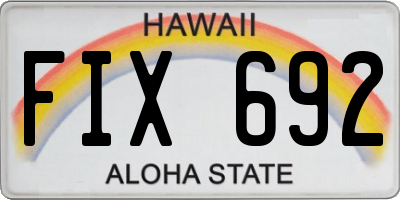 HI license plate FIX692