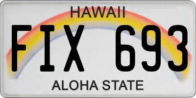 HI license plate FIX693