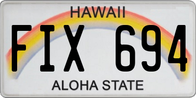 HI license plate FIX694