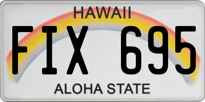 HI license plate FIX695