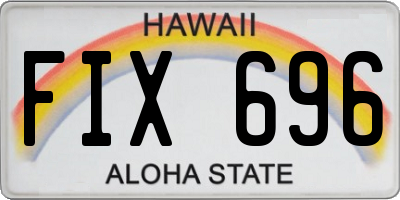 HI license plate FIX696