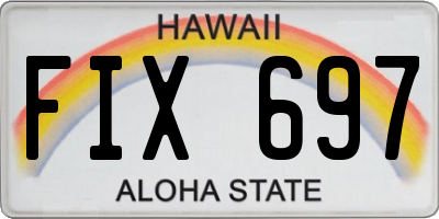 HI license plate FIX697
