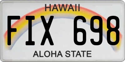 HI license plate FIX698