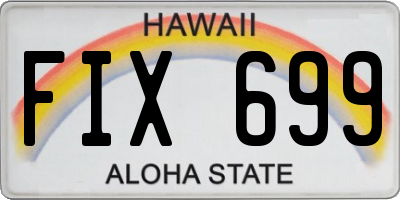 HI license plate FIX699