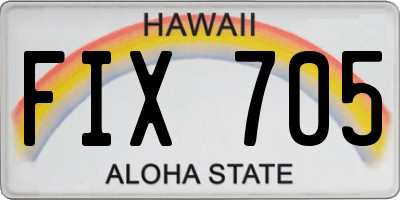 HI license plate FIX705