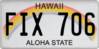 HI license plate FIX706