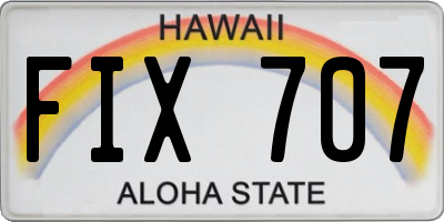 HI license plate FIX707