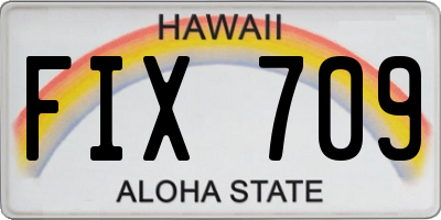 HI license plate FIX709