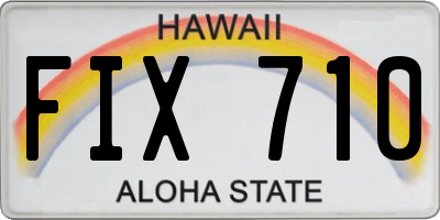 HI license plate FIX710
