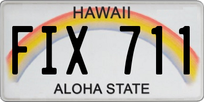 HI license plate FIX711