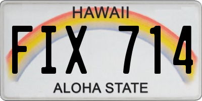 HI license plate FIX714