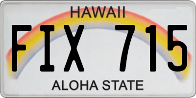 HI license plate FIX715