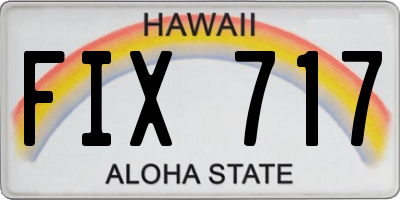 HI license plate FIX717