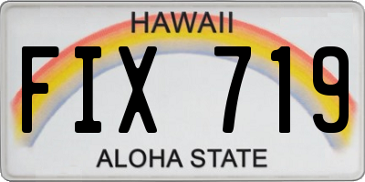 HI license plate FIX719