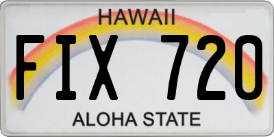 HI license plate FIX720