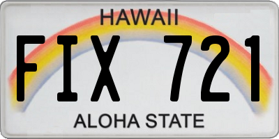 HI license plate FIX721